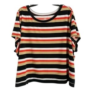 Lane Bryant Vibrant Striped Short Sleeve Top
